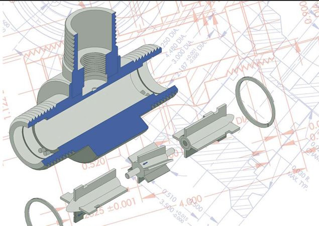 EDD turbine flow meter cutaway